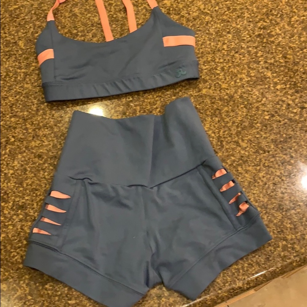 2 pieces joe and jack dance set grey and orange
